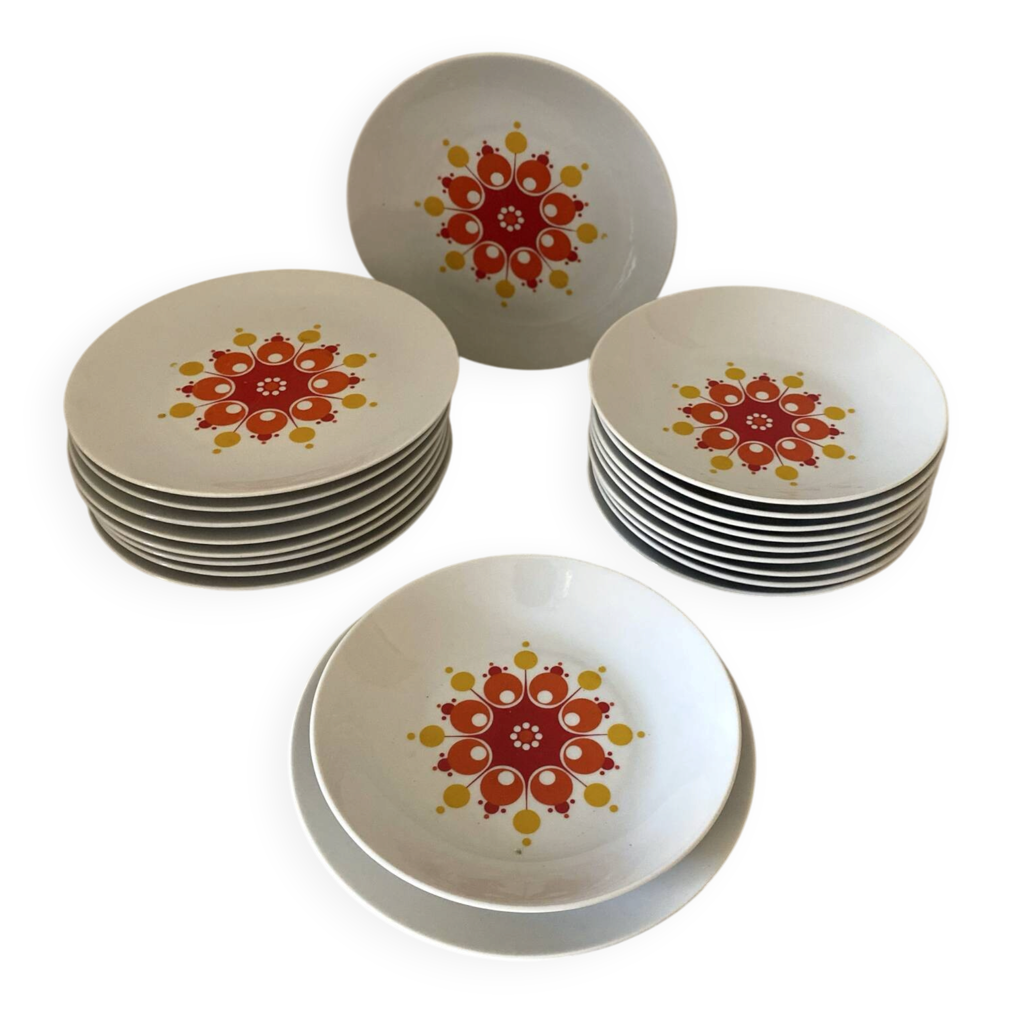 Vintage table service Winterling, 20 pieces, 70s pop decor.