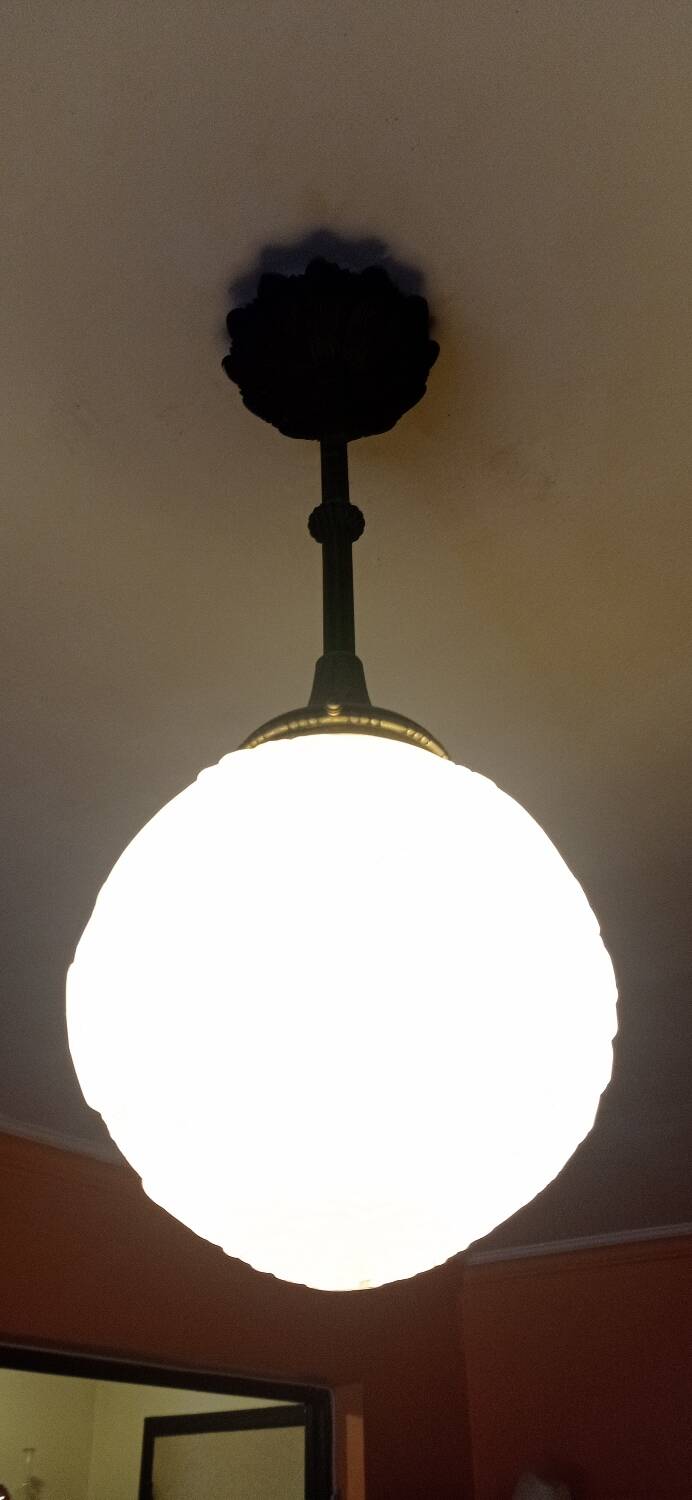 Chandelier with peacocks signed Muller and brothers in Lunéville