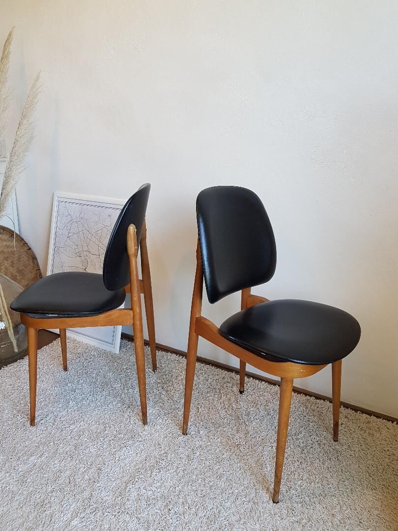Pair of Baumann chairs model Pegasus circa 1960