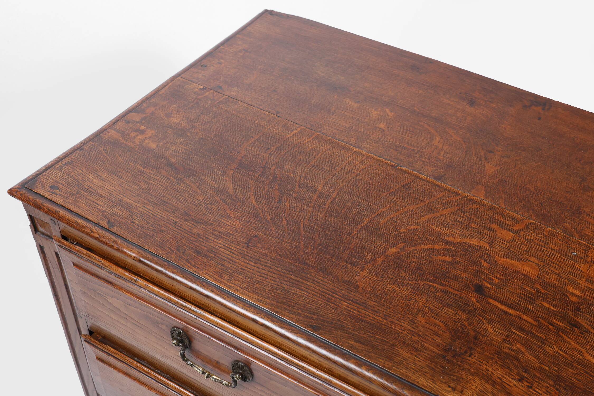 French rustic chest of drawers in solid oak with 3 drawers, ca. 1850