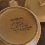 Sarreguemines "Fermette" teapot and milk jug in a set