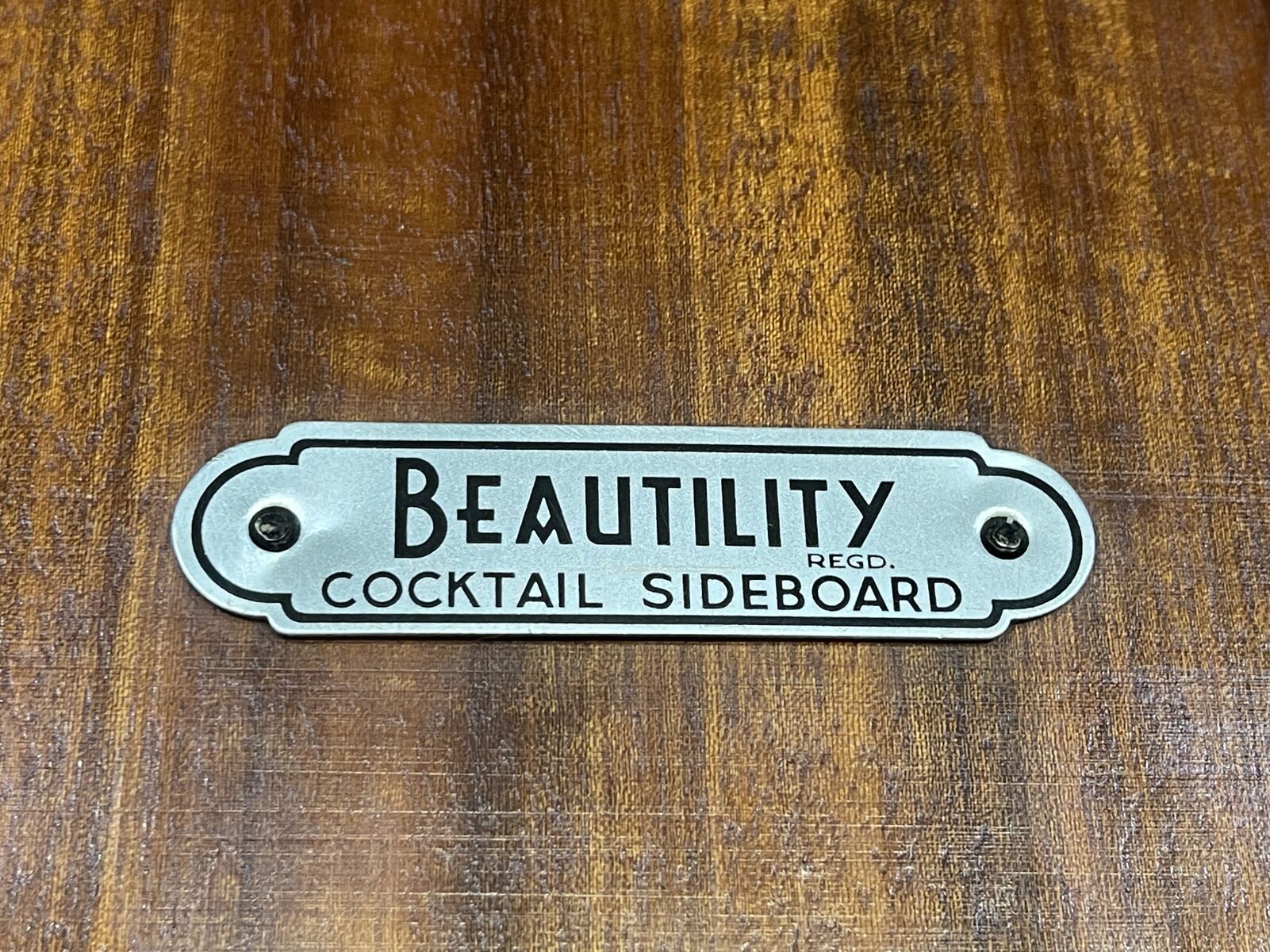 English art deco oak bar