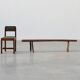 French Primitive Farmhouse Bench with Splayed Legs, 19th Century