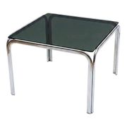 Vintage 70s coffee table - Chrome & smoked glass