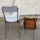 2 chaises formica beige et acier 1980