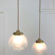 Vintage Murano Glass & Brass Pendant Lamp