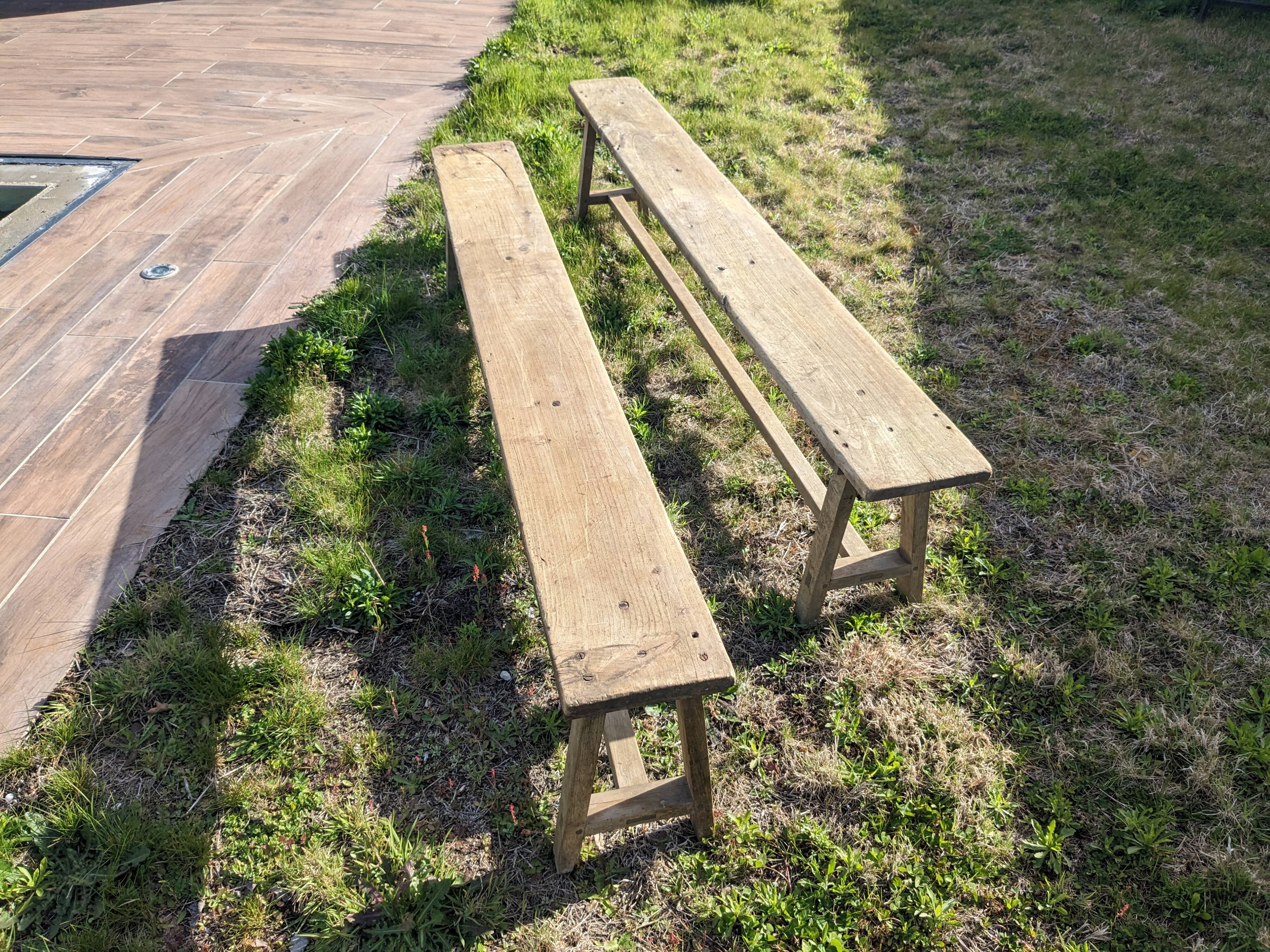 Banc de ferme en bois massif