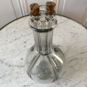 Carafe à liqueur à compartiments en verre moulé début XXème
