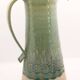 Handcrafted XL pitcher in mint green enameled stoneware