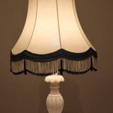 Alabaster lamp with white shade