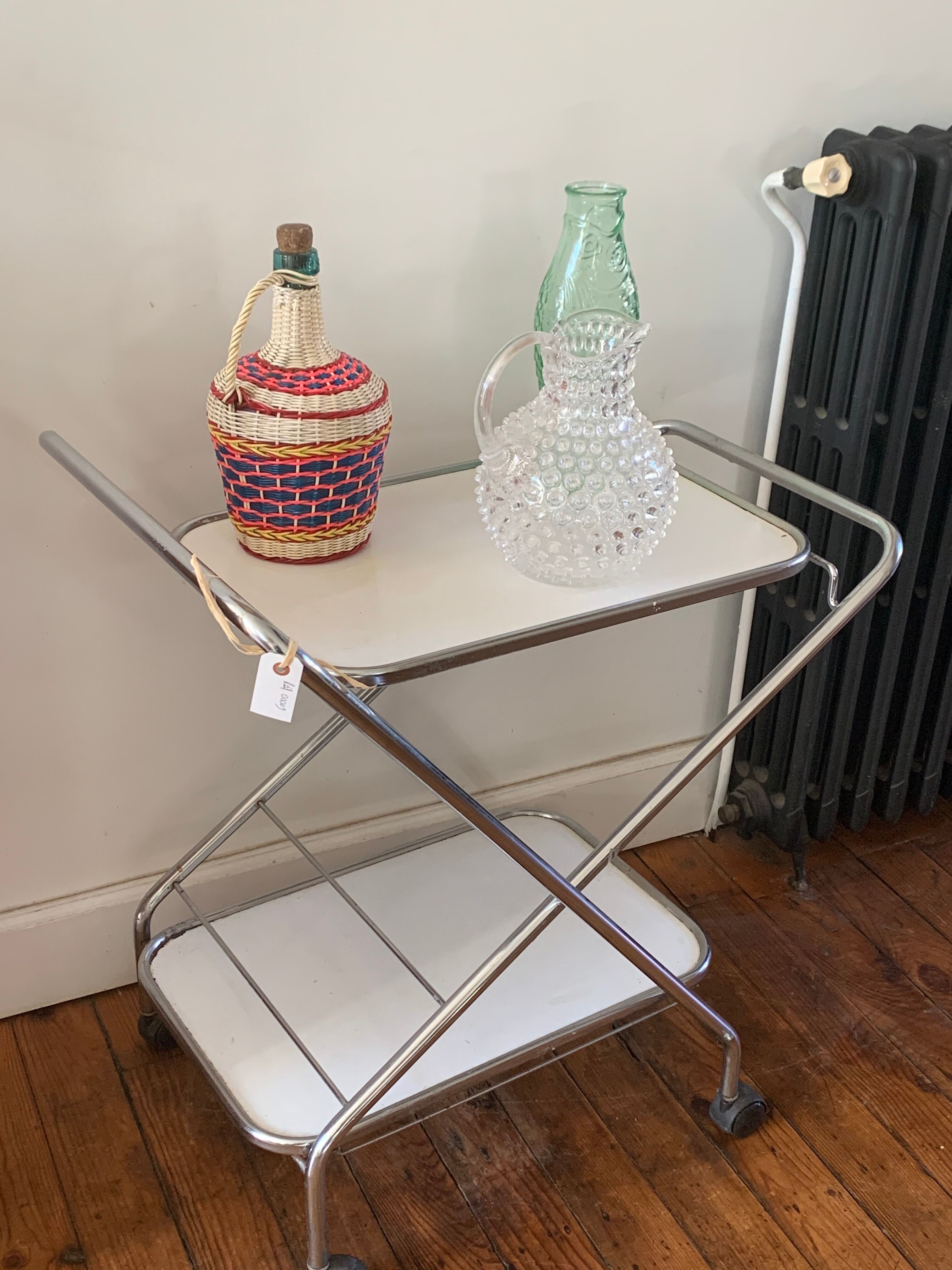 Desserte in silver metal from the 70s