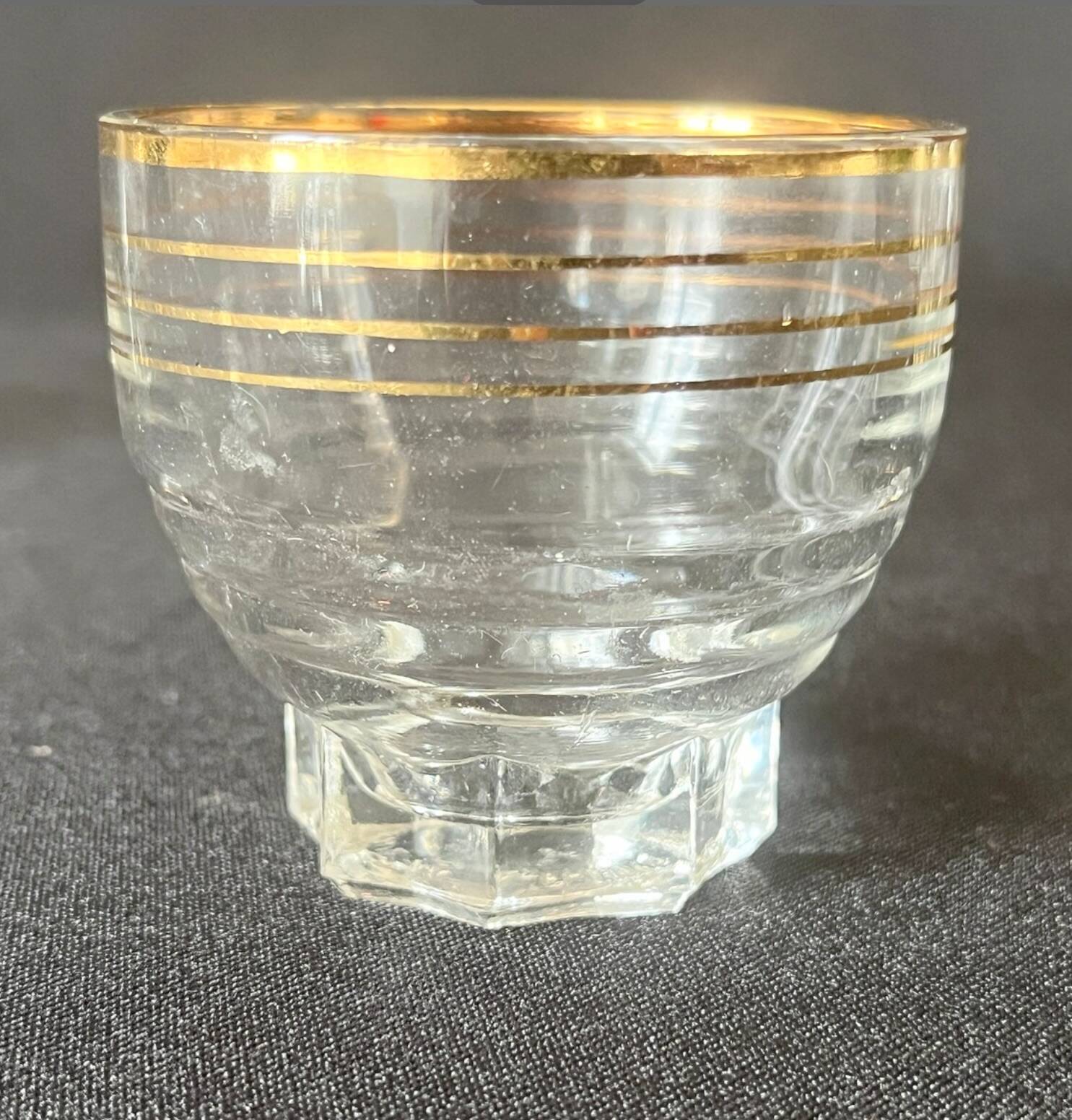 Lot de 6 verres en verre doré à l'or fin - vintage 1940 - verres à liqueur