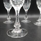 5 Champagne flutes in cut crystal from Lorraine LEMBERG model NORA