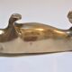 Dachshund solid brass vintage zoomorphic paperweight 60s-70s
