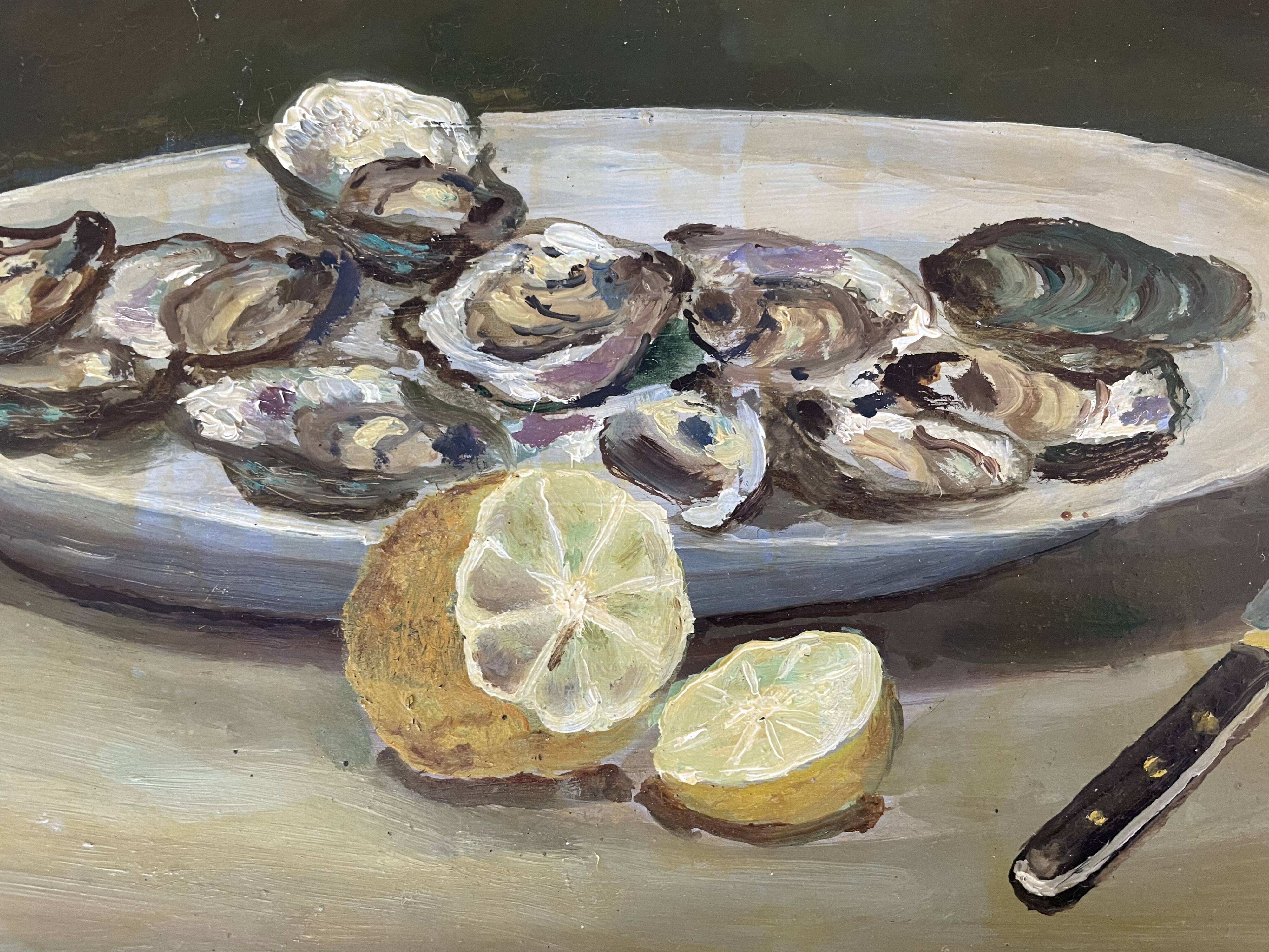 Still life, oil on panel signed