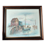 Antique oil painting by Naval A. Simpson.