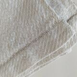 Nappe et 5 serviettes basques vintage en coton à chevrons bleu et jaune