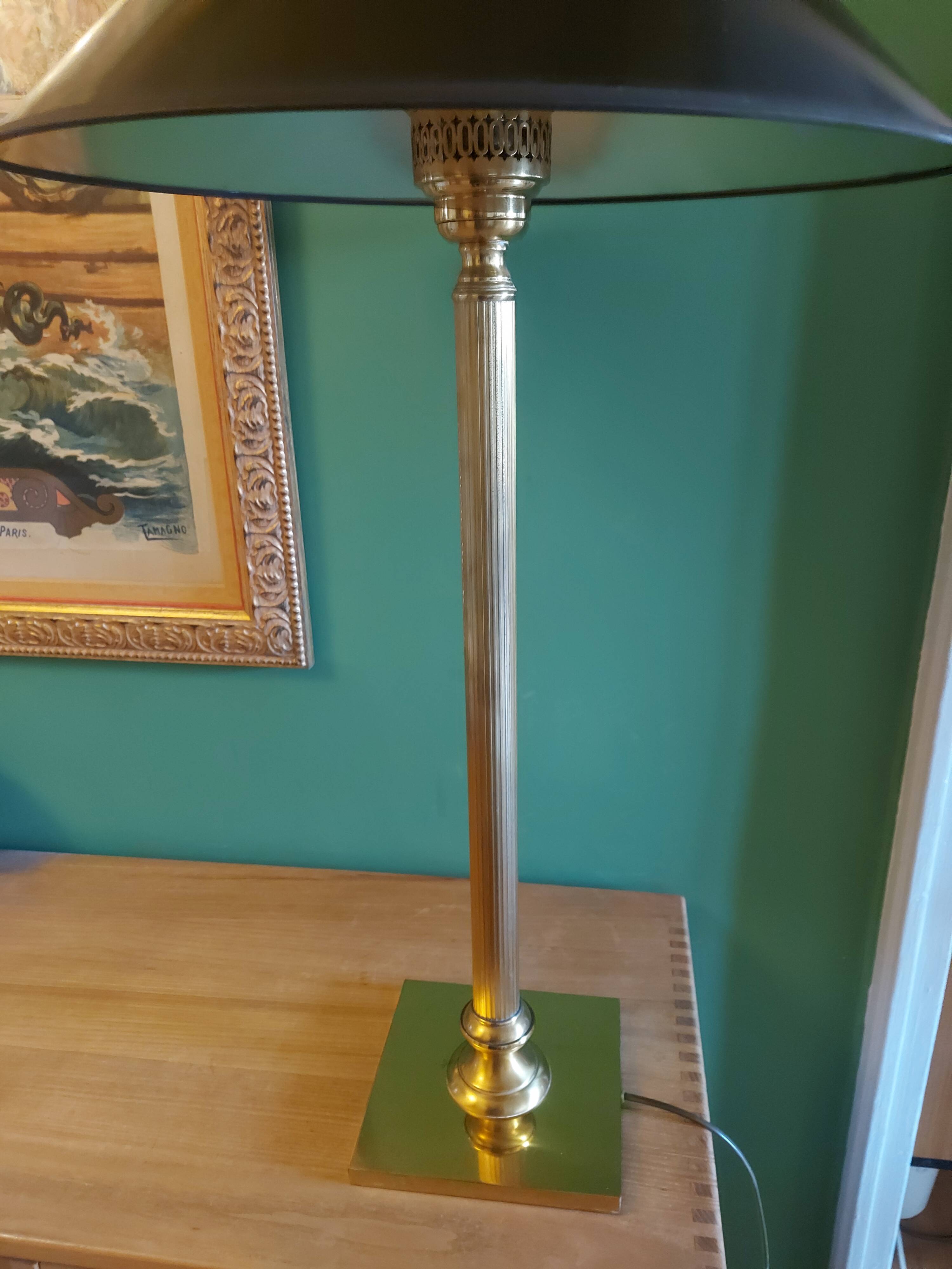 Large golden brass lamp neo classic style
