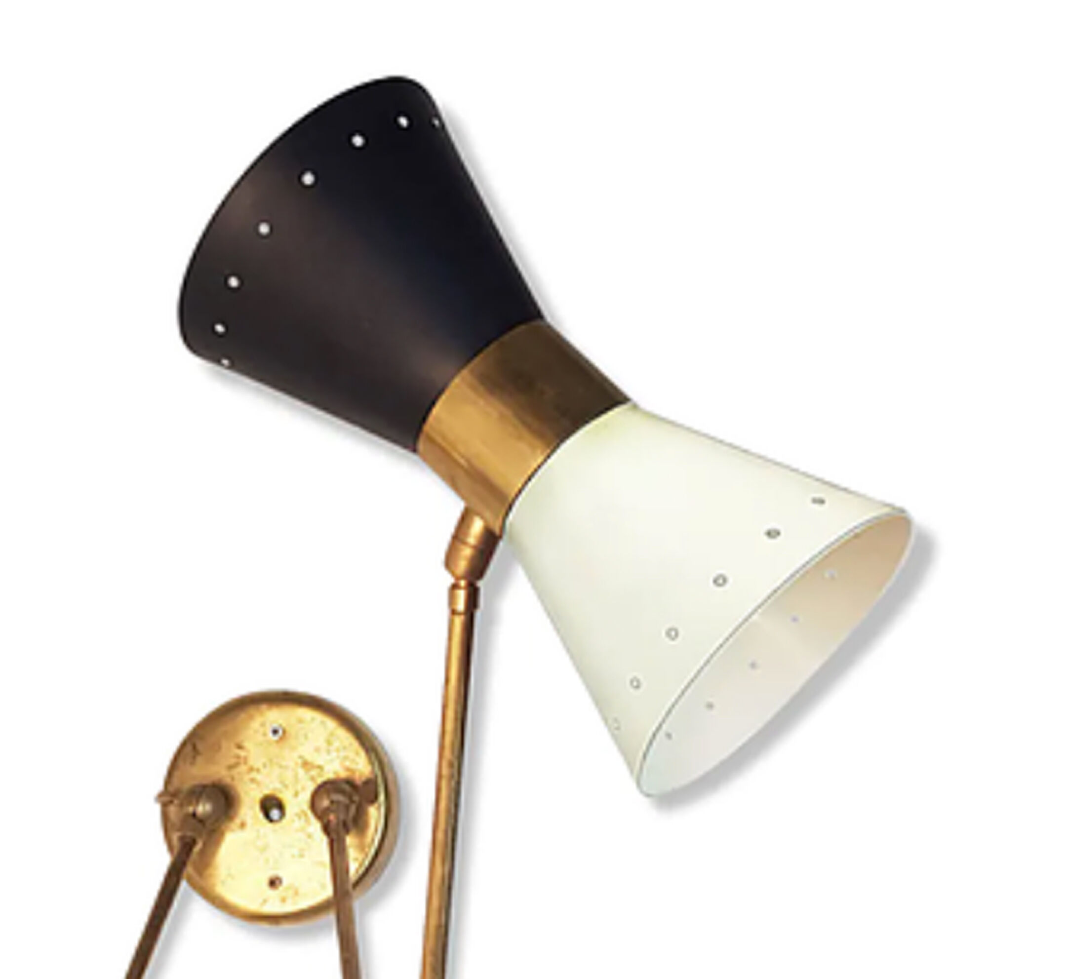 Double italian black and white wall sconce