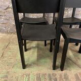 4 vintage 1960 black chairs