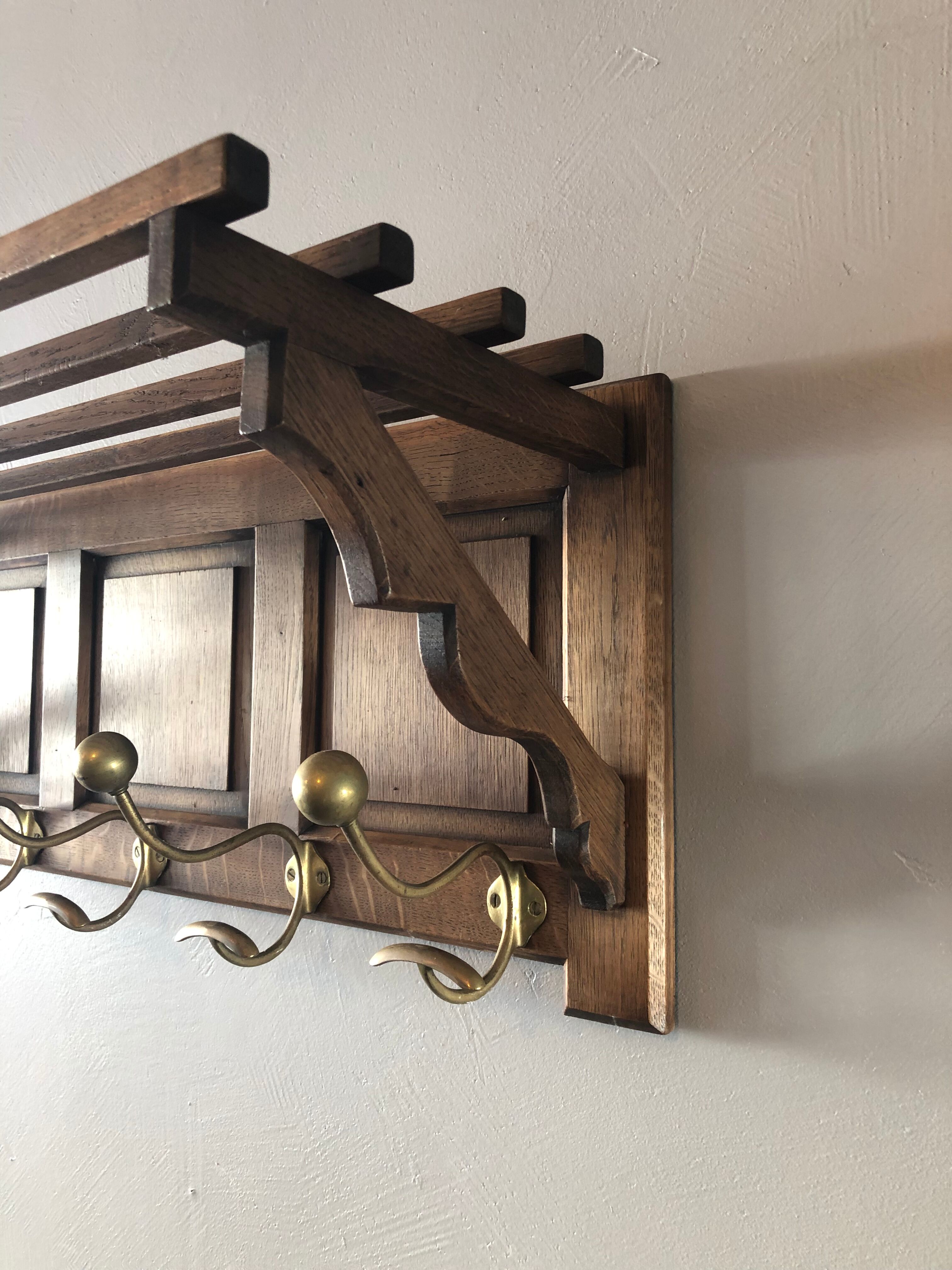 Solid oak coat rack, 30s/40s
