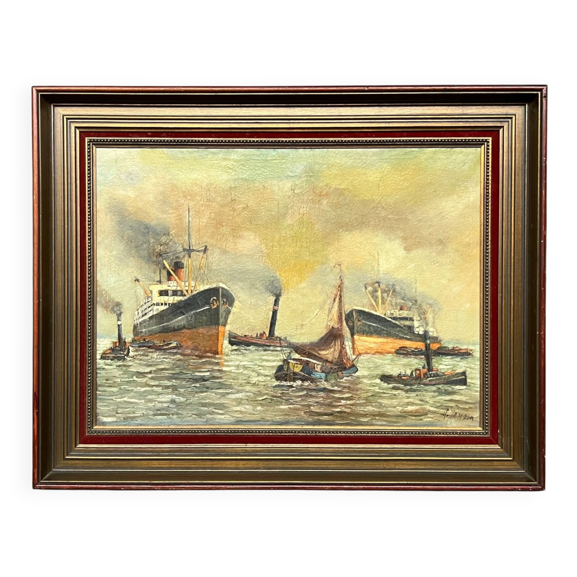 Alfred Jansen (1859-1935). "Seascape".