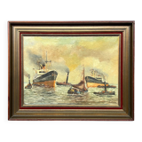 Alfred Jansen (1859-1935). "Seascape".