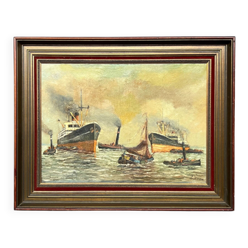 Alfred Jansen (1859-1935). "Seascape".