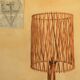 Lampadaire vintage en rotin