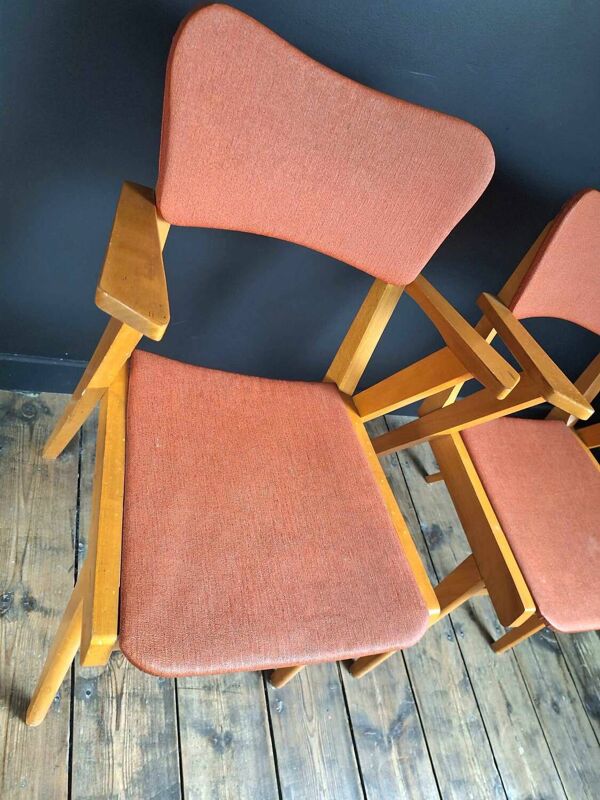 Paire de fauteuils bridge vintage