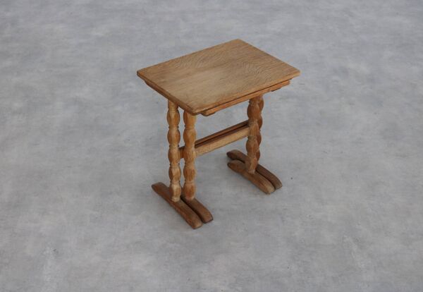 Tables d'appoint, gigognes danoises brutalistes, années 1960