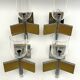Mid-Century Modern set of eight brass and chrome sconces by Sciolari. Italy 1970s