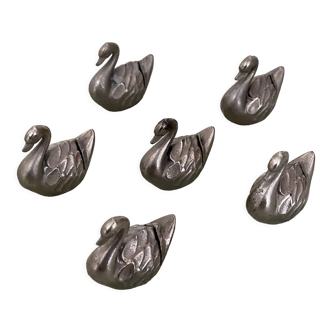 Set of 6 vintage placeholders in the shape of swans