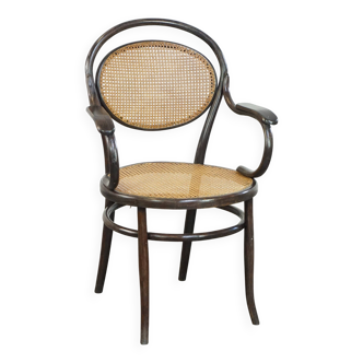 Chaise de bistrot au design vintage en bois courbé, très charmante et élégante, avec accoudoirs confortables