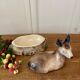 Antique Caugant ceramic terrine in the shape of a doe