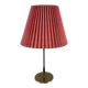 Lampe de table en laiton avec abat-jour plié années 1950