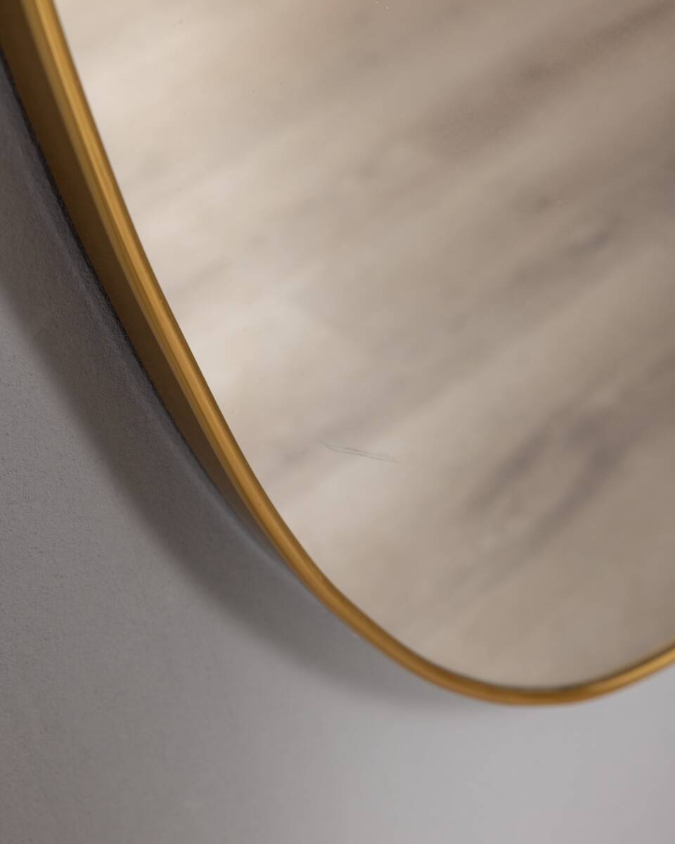 large 1960s vintage wall mirror in golden brass italian design