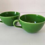 Vintage glazed ceramic cup duo