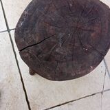 Vintage brutalist wooden stool