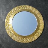 Round vintage brass mirror