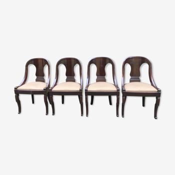 Set of 4 mahogany Empire style chairs