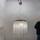Murano Glass Rod Brass Light Pendant 1980’s