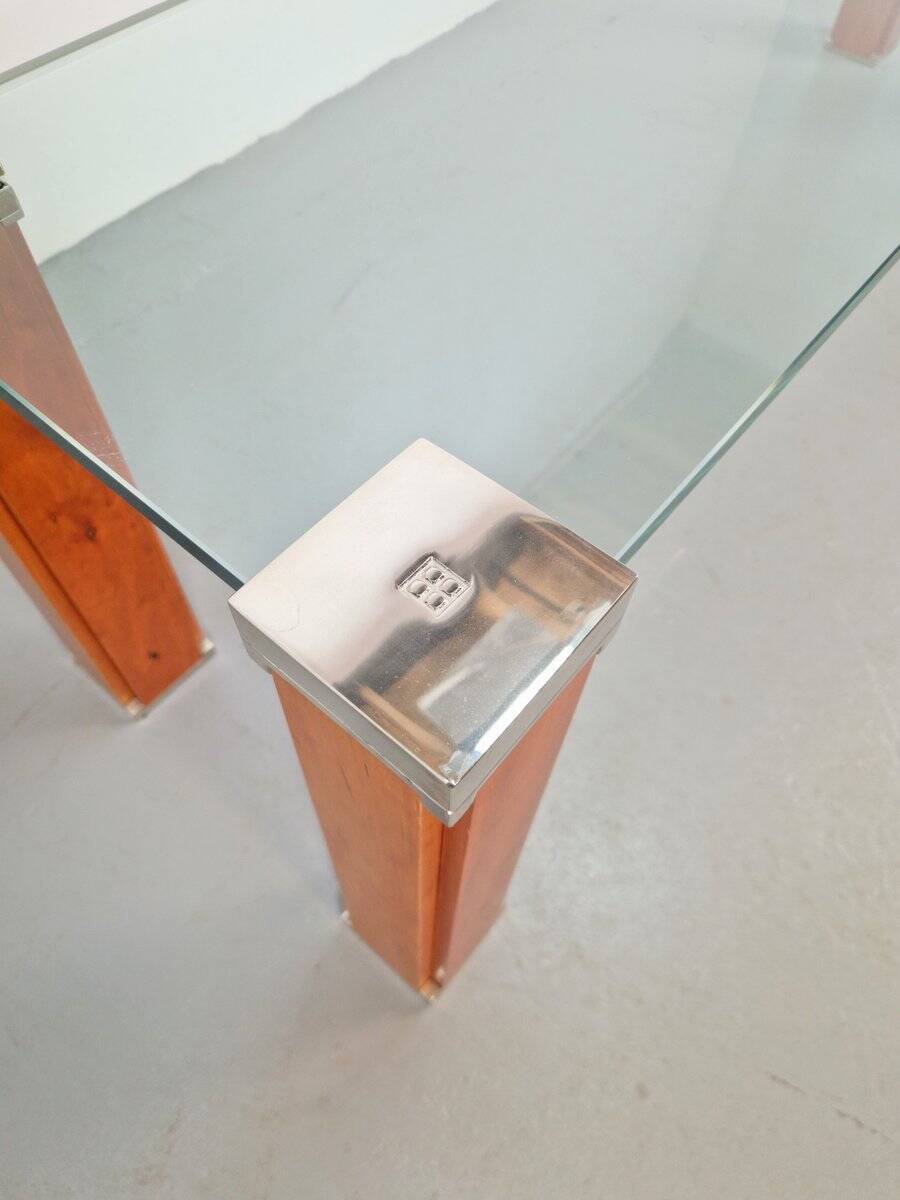 Pioneer T66 Cherry Wood & Glass Side Table from Peter Ghyczy, 1980s