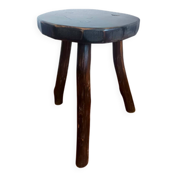 Brutalist wooden tripod stool