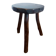 Tabouret tripode brutaliste en bois