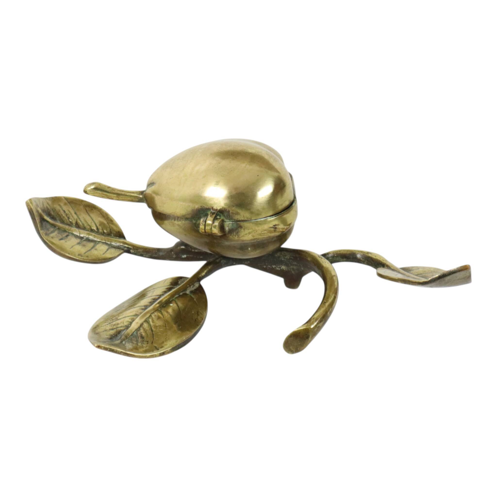 French Art Nouveau Jewelry Box Ashtray Bronze Pear 1920s