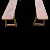 Two solid wood benches