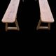 Two solid wood benches