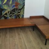Daybed bench sofa angle teak and Scandinavian rosewood
