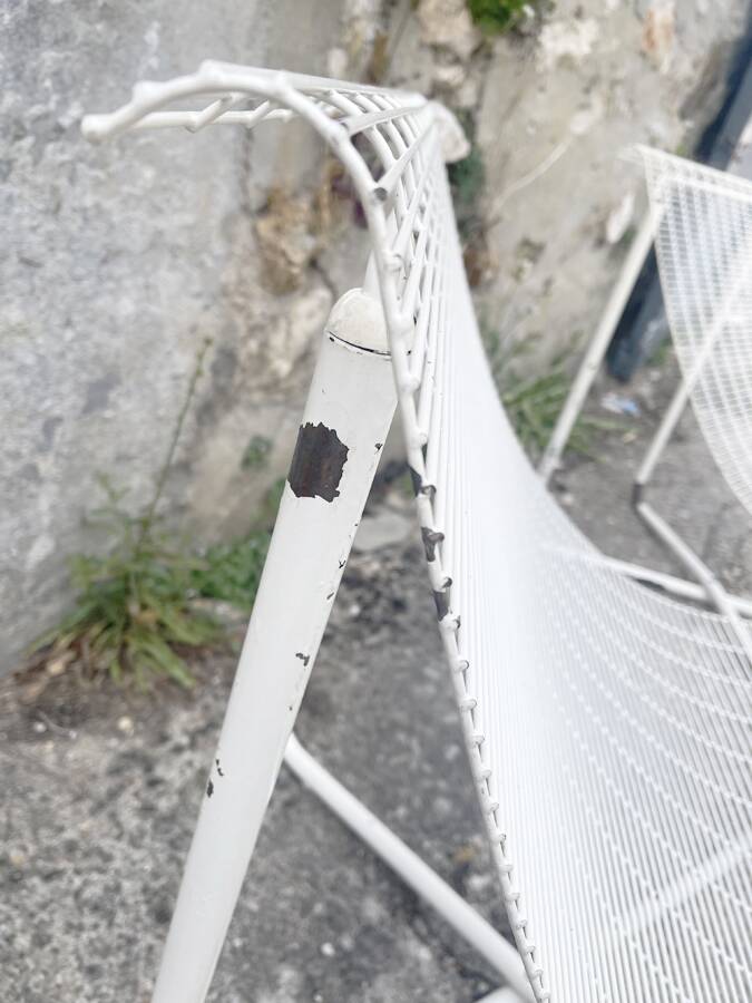 Pair of wire armchairs, 1980s